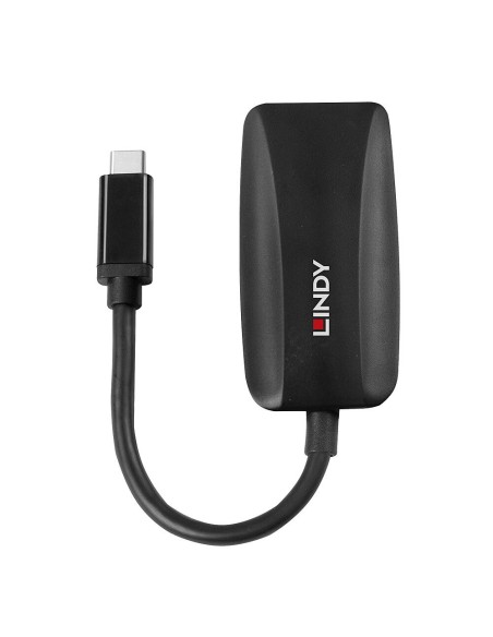 Lindy 43337 adaptador de cable de vÍ­deo 0,13 m USB Tipo C DisplayPort Negro