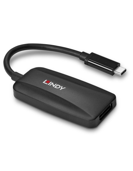 Lindy 43337 adaptador de cable de vÍ­deo 0,13 m USB Tipo C DisplayPort Negro