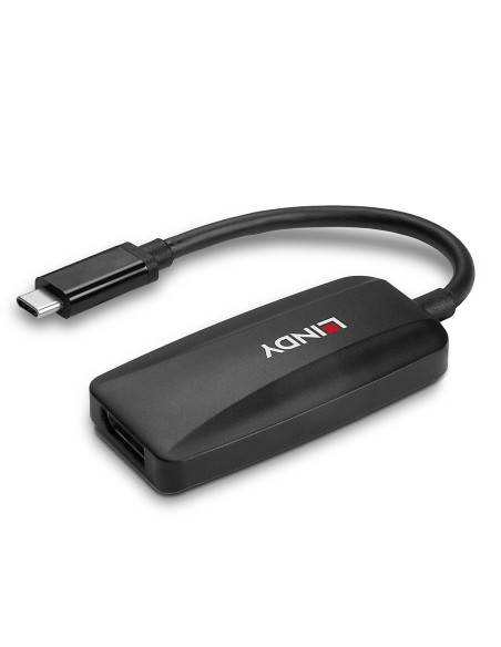 Lindy 43337 adaptador de cable de vÍ­deo 0,13 m USB Tipo C DisplayPort Negro