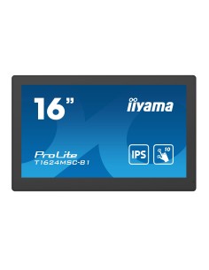 iiyama T1624MSC-B1 pantalla de señalización Panel plano interactivo 39,6 cm (15.6") IPS 450 cd   m² Full HD Negro Pantalla tácti