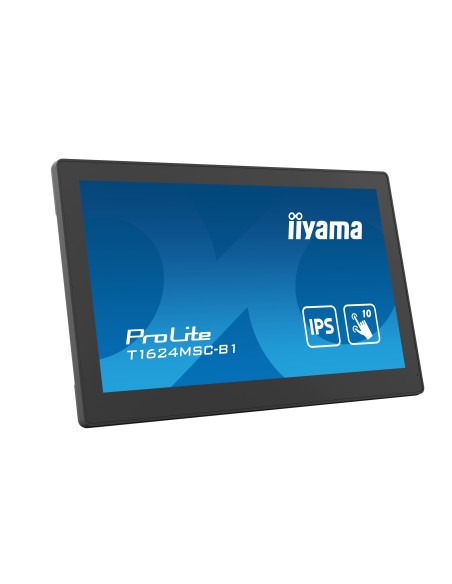 iiyama T1624MSC-B1 pantalla de señalización Panel plano interactivo 39,6 cm (15.6") IPS 450 cd   m² Full HD Negro Pantalla tácti