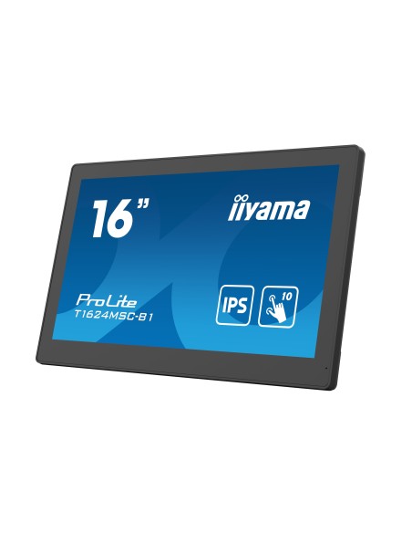iiyama T1624MSC-B1 pantalla de señalización Panel plano interactivo 39,6 cm (15.6") IPS 450 cd   m² Full HD Negro Pantalla tácti