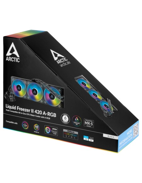 ARCTIC Liquid Freezer II 420 A-RGB Procesador Sistema de refrigeración lÍ­quida todo en uno 14 cm Negro 1 pieza(s)