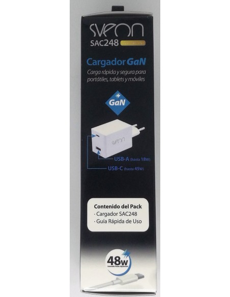 Sveon SAC248 adaptador e inversor de corriente Interior 48 W Blanco