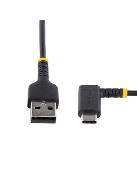 StarTech.com Cable 30cm USB A a USB C Acodado - en Íngulo Recto - Cable USB-C de Carga Rápida - de Alta Resistencia - USB 2.0 A