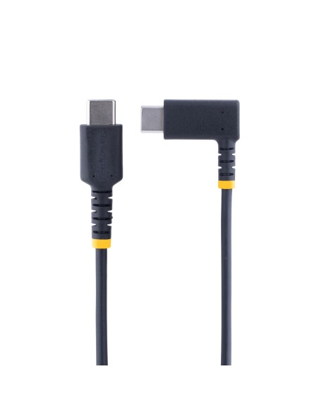 StarTech.com Cable 30cm USB C Acodado - en Íngulo Recto - PD 60W - 3A - Cable USB-C de Carga Rápida - de Alta Resistencia - USB