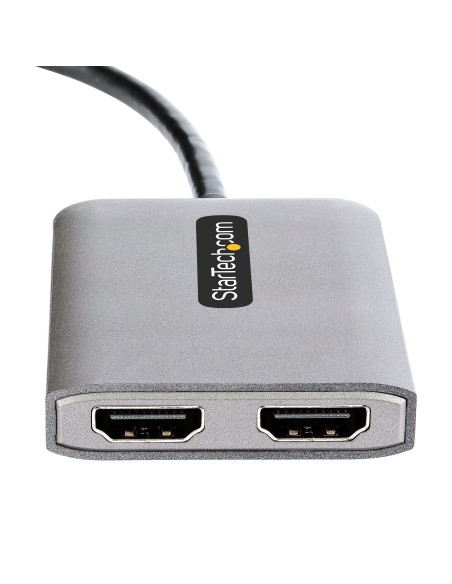 StarTech.com Hub Concentrador MST USB-C a 2 Puertos HDMI - HDMI Doble de 4K a 60Hz - Adaptador Multimonitor USB Tipo C con Cable