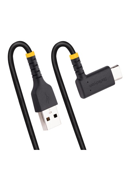 StarTech.com Cable 1m USB A a USB C Acodado - en Íngulo Recto - Cable USB-C de Carga Rápida - de Alta Resistencia - USB 2.0 A a