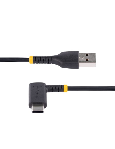 StarTech.com Cable 2m USB A a USB C Acodado - en Íngulo Recto - Cable USB-C de Carga Rápida - de Alta Resistencia - USB 2.0 A a
