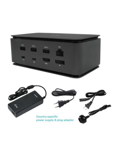 i-tec Metal USB4 Docking station Dual 4K HDMI DP with Power Delivery 80 W + Universal Charger 112 W