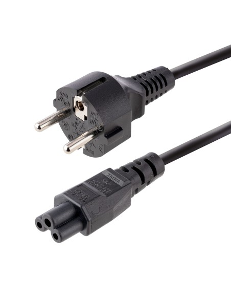 StarTech.com Cable de 3m de Alimentación de Repuesto para Ordenador Portátil, EU Schuko a C5, 2,5A 250V, 18AWG, para Cargador de