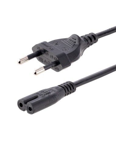 StarTech.com Cable de 2m de Alimentación para Ordenador Portátil o Impresora , UE a C7, 2,5A 250V, 18AWG, Cable de Repuesto para