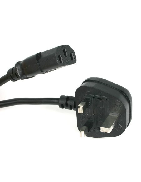 StarTech.com Cable de 1m (3 pies) de Alimentación de Ordenador para el Reino Unido UK, BS1363 a C13, 18AWG, 10A 250V, Cable Ingl