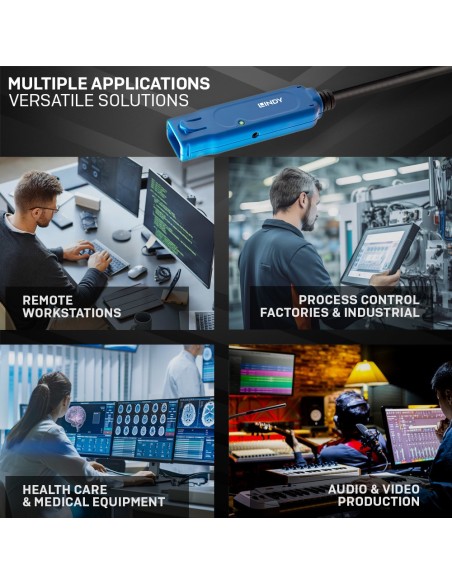 Lindy 43158 cable USB 8 m USB 3.2 Gen 1 (3.1 Gen 1) USB A Negro