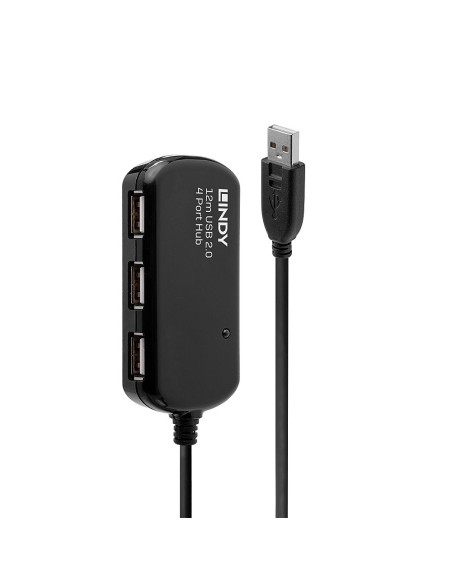 Lindy 42783 hub de interfaz 480 Mbit s Negro