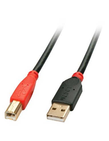 Lindy 42762 cable USB 15 m USB 2.0 USB A USB B Negro, Rojo