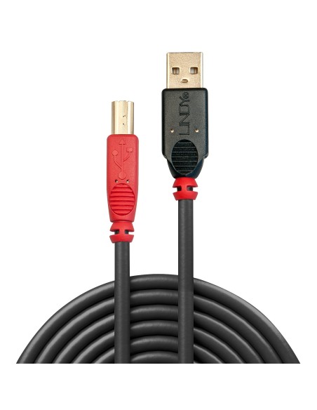 Lindy 42762 cable USB 15 m USB 2.0 USB A USB B Negro, Rojo