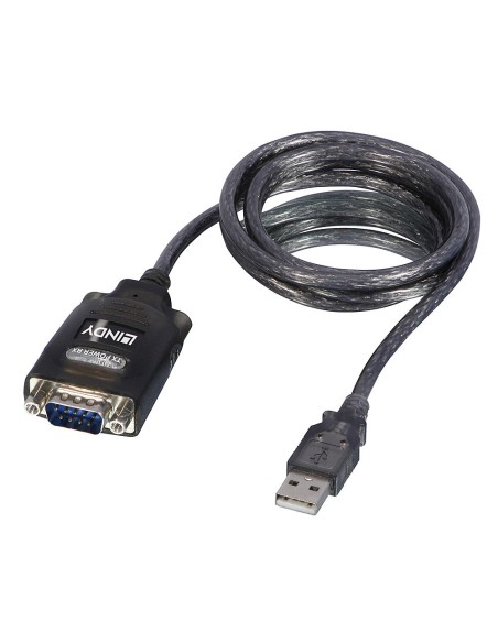 Lindy 42686 cable de serie Negro 1,1 m USB tipo A DB-9