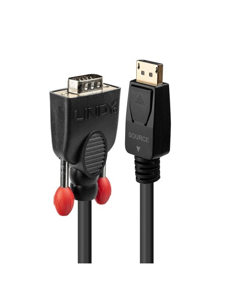 Lindy 41940 adaptador de cable de vÍ­deo 0,5 m VGA (D-Sub) DisplayPort Negro