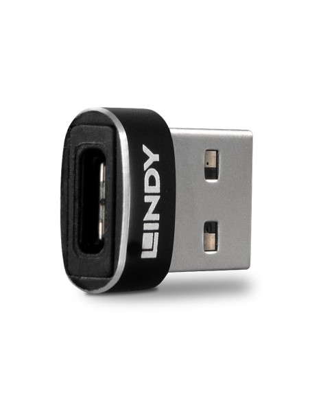 Lindy 41884 cambiador de género para cable USB Type-A USB Tipo C Negro