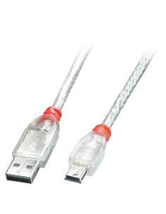 Lindy 41780 cable USB 0,2 m USB 2.0 USB A Mini-USB B Transparente