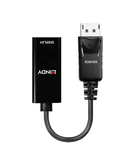 Lindy 41718 adaptador de cable de vÍ­deo 0,15 m DisplayPort HDMI Negro