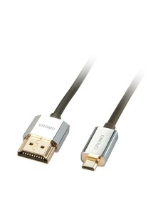 Lindy 41680 cable HDMI 0,5 m HDMI tipo A (Estándar) HDMI tipo D (Micro) Negro, Plata