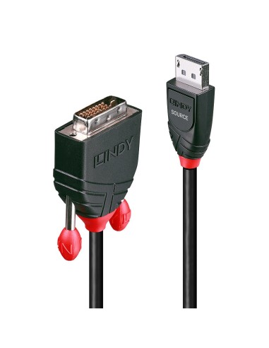 Lindy 41490 adaptador de cable de vÍ­deo 1 m DVI-D DisplayPort Negro
