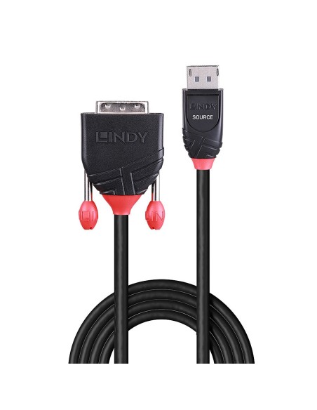 Lindy 41490 adaptador de cable de vÍ­deo 1 m DVI-D DisplayPort Negro