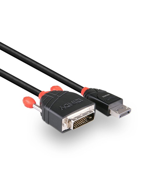 Lindy 41490 adaptador de cable de vÍ­deo 1 m DVI-D DisplayPort Negro