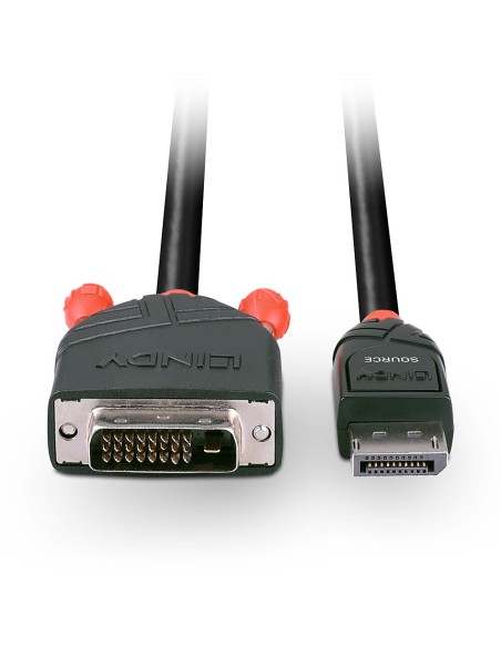 Lindy 41490 adaptador de cable de vÍ­deo 1 m DVI-D DisplayPort Negro