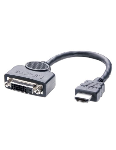 Lindy 41227 adaptador de cable de vÍ­deo 0,2 m DVI-D HDMI Negro