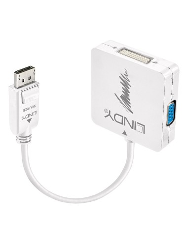 Lindy 41028 adaptador de cable de vÍ­deo DisplayPort DVI-D + VGA (D-Sub) + HDMI Negro
