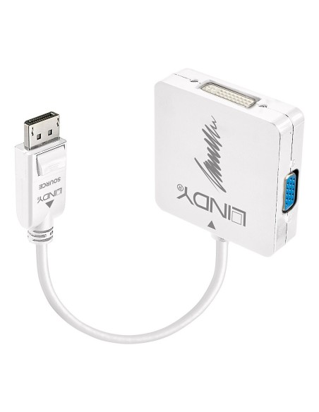 Lindy 41028 adaptador de cable de vÍ­deo DisplayPort DVI-D + VGA (D-Sub) + HDMI Negro