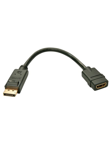 Lindy 41005 adaptador de cable de vÍ­deo 0,15 m DisplayPort HDMI Negro