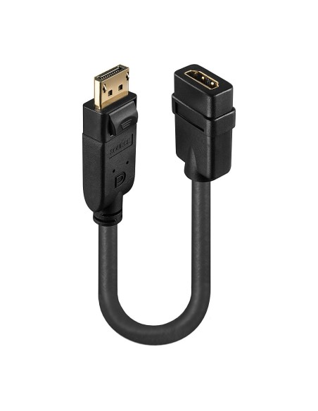 Lindy 41005 adaptador de cable de vÍ­deo 0,15 m DisplayPort HDMI Negro