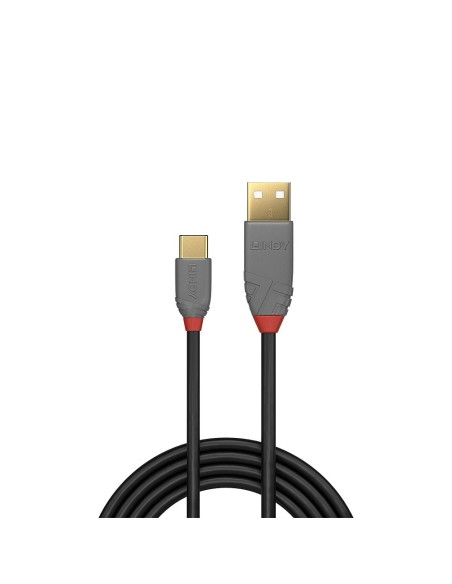 Lindy 36887 cable USB 2 m USB 2.0 USB A USB C Negro, Gris