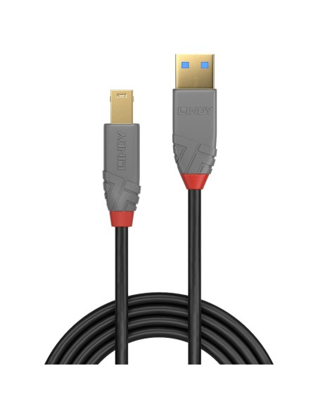 Lindy 36742 cable USB 2 m USB 3.2 Gen 1 (3.1 Gen 1) USB A USB B Negro, Gris