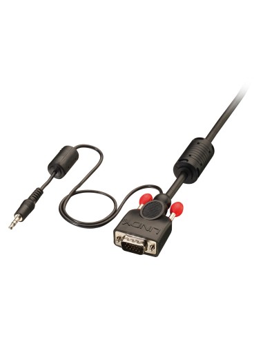 Lindy 37299 adaptador de cable de vÍ­deo 2 m VGA (D-Sub) + 3,5mm Negro, Rojo