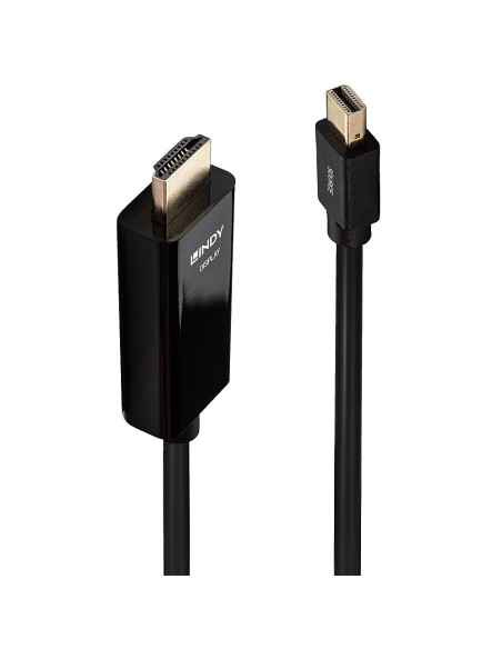 Lindy 36926 adaptador de cable de vÍ­deo 1 m HDMI tipo A (Estándar) Mini DisplayPort Negro