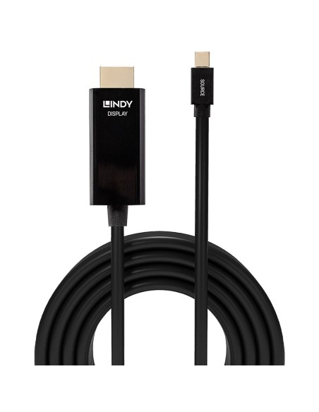 Lindy 36926 adaptador de cable de vÍ­deo 1 m HDMI tipo A (Estándar) Mini DisplayPort Negro