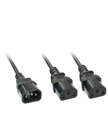 Lindy 30039 cable de transmisión Negro 2 m C14 acoplador Acoplador C13 2 x