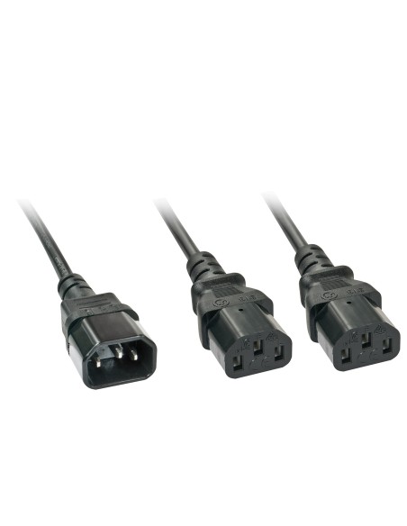 Lindy 30039 cable de transmisión Negro 2 m C14 acoplador Acoplador C13 2 x