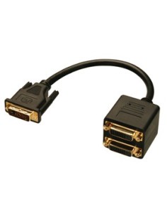 Lindy DVI Splitter Cable cable DVI 0,18 m DVI-D Negro