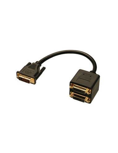 Lindy DVI Splitter Cable cable DVI 0,18 m DVI-D Negro