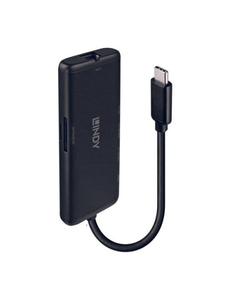 Lindy 43358 base para portátil y replicador de puertos Alámbrico USB 3.2 Gen 1 (3.1 Gen 1) Type-C Negro