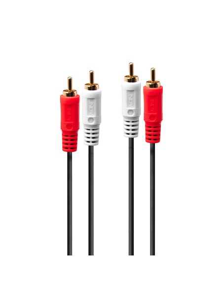 Lindy 35666 cable de audio 20 m 2 x RCA Negro, Rojo, Blanco