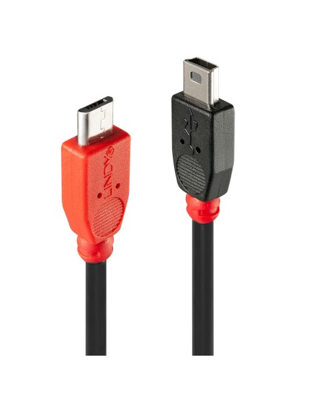 Lindy 31717 cable USB 0,5 m USB 2.0 Mini-USB B Micro-USB B Negro, Rojo