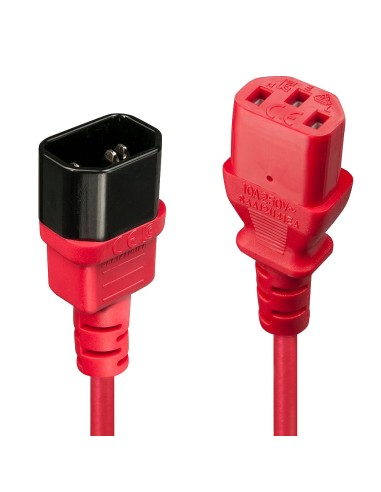 Lindy 30478 cable de transmisión Rojo 2 m C14 acoplador C13 acoplador