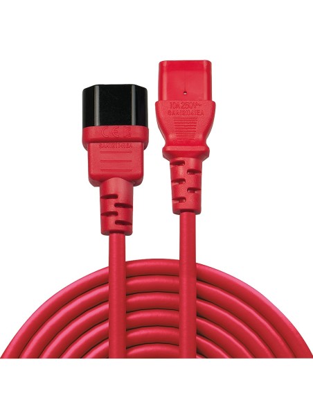 Lindy 30477 cable de transmisión Negro, Rojo 1 m C14 acoplador C13 acoplador